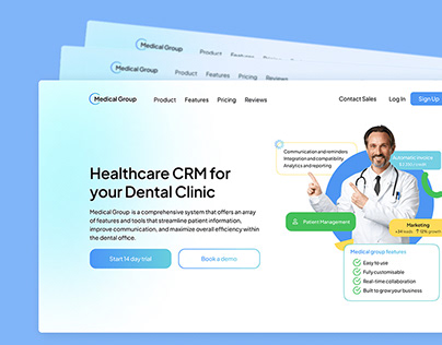 Landing page for Healthcare CRM
