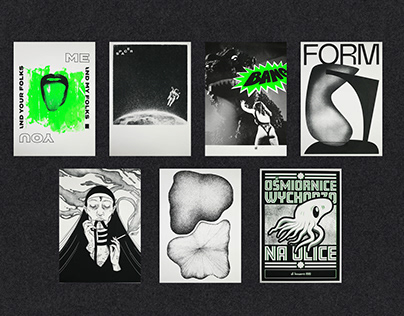 Various posters 2020 | Black & Fluo Screenprint