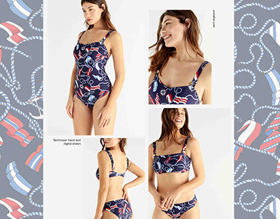 Beachwear print for Cortefiel Woman