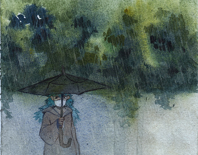 Иллюстрации "Девушки под дождем"