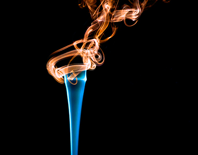 Olympic Torch in Smoke Art