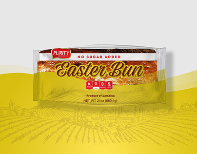 Purity No Sugar Added Easter Bun Packaging Design