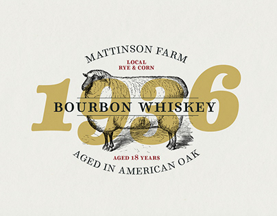 Bourbon Whiskey Logo Specimen using Winslow Book Font