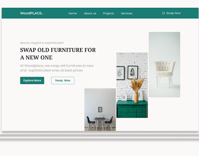 Hero section of a Furniture Landing Page