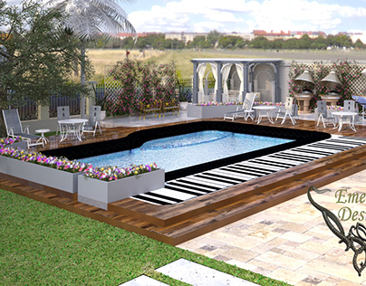 Piano shaped swimming pool design