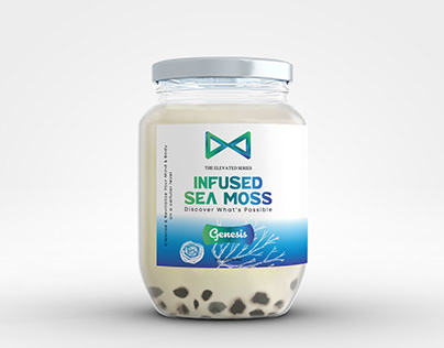 infused sea moss label design