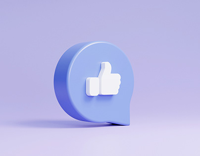 3d facebook social media like icon 3d render