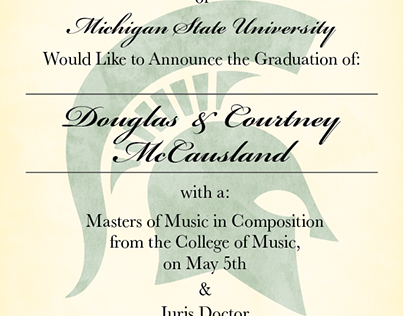 MSU Graduation Invite Design
