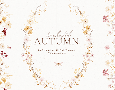 Autumn Watercolor Wildflowers Collection