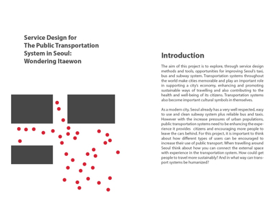Service design for the public transportation system