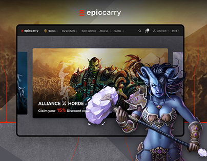 Showcase. Epic Carry. Website Concept
