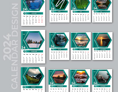 Modern Calendar Design| Calendar 2024.