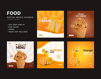 Food Social Media Banner - ice cream & juice banner