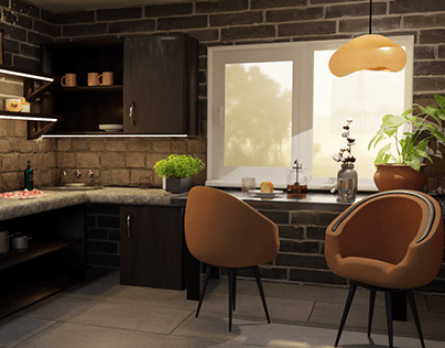 Kitchen Interior design and 3D Visualization