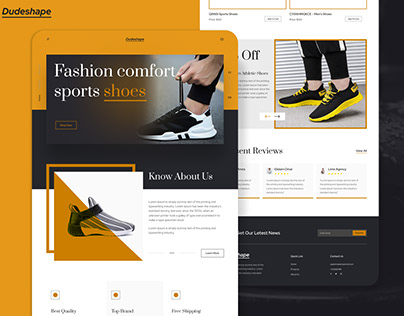 Fashion comfort sports shoes website design
