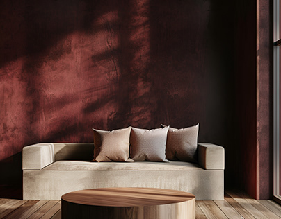 Style - Interior Living Room Maroon Color