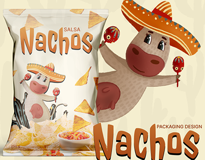 Packaging for nachos / chips with a Bright Cow