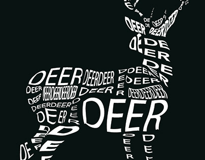 Typhography Art : Reindeer