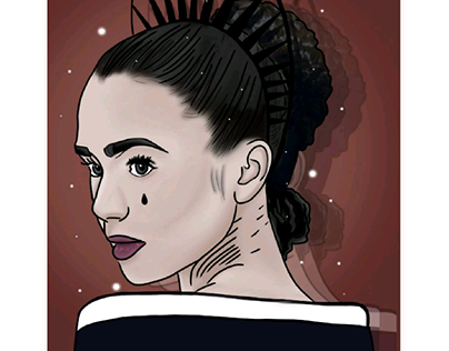 Lily Collins Vector Art