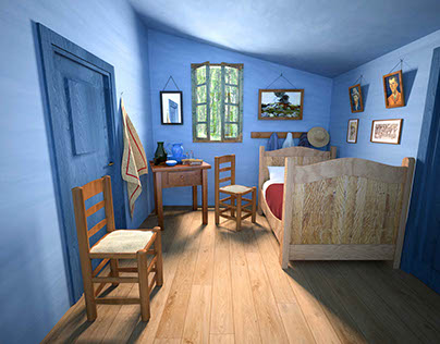 Vincent van Gogh - Bedroom in Arles 3D