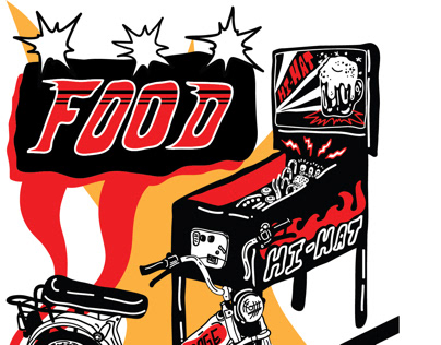 Garage Food Menu Illustration