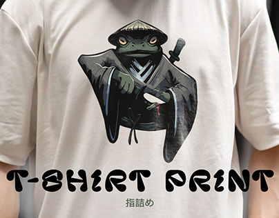 T-shirt Print | Frog Samurai Illustration