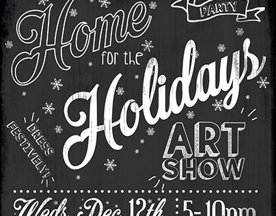 Promotional material for Home for the Holidays Art Show