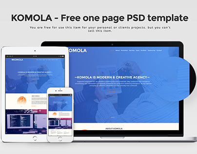 KOMOLA - Free one page PSD template