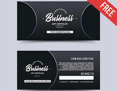 Business – Free Gift Certificate PSD Template