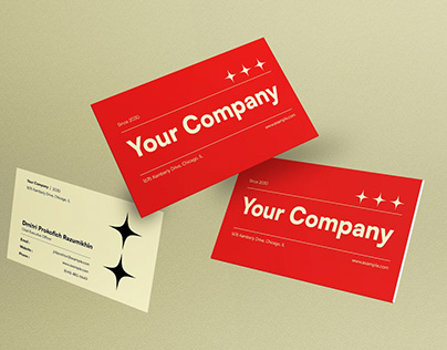 Red Minimalist Business Card