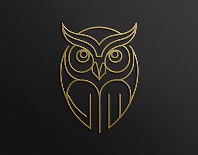 Owl Logo With Golden Line