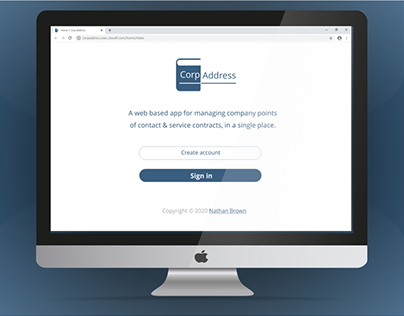 Corporate Address Book | Web App - UI Design