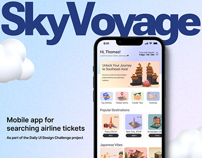 SkyVoyage - Flight Booking App UI concept