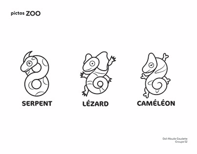 Icons d'animaux pour zoo, projet étudiant