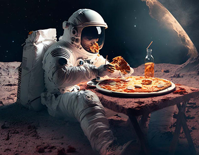 Space Pizza - Social media design by Ai