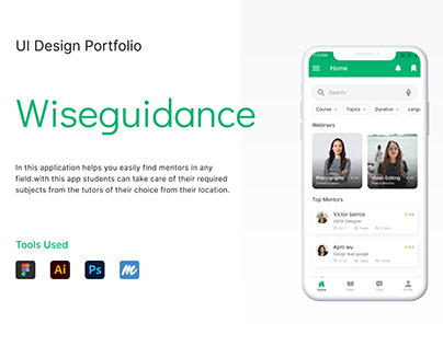 Wiseguidance Tutor Finding App - UI Portfolio