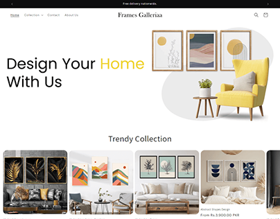 Project thumbnail - Frames Galleria Shopify Store / Ecommerce Store
