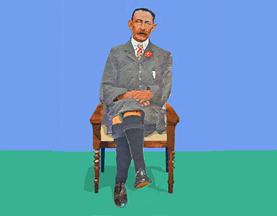 Portrait of a 1916 gentleman dressed in knickerbockers