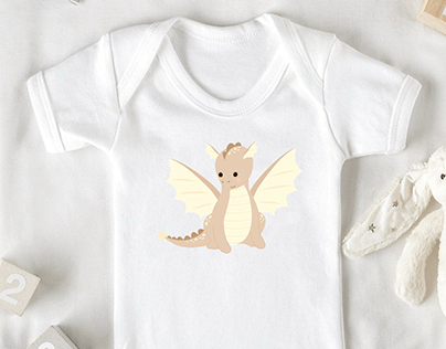 Baby dragon vector image for printing