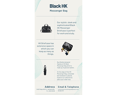 Black HK Messenger Bag - Hk