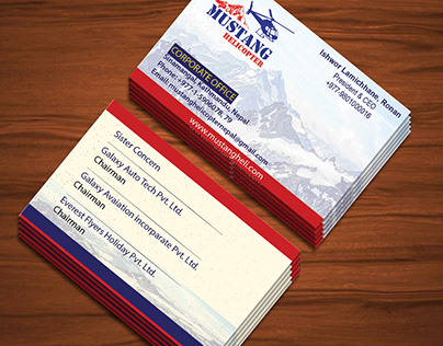 Business Card I Visiting Card I Mustang Helicopter