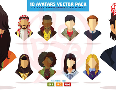 10 Avatars Vector Pack