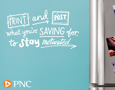 Hand-lettered ads for PNC Bank, USA, summer 2018