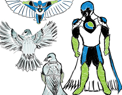 Paymaya Superhero Character Design Sketch | Digital Art