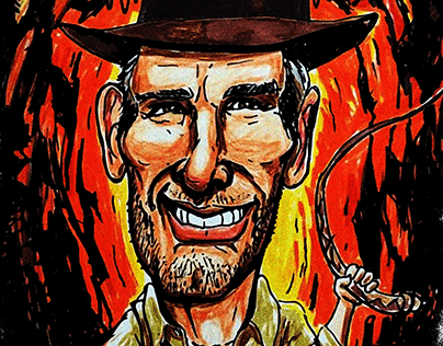 Indiana Jones caricature (Harrison Ford)