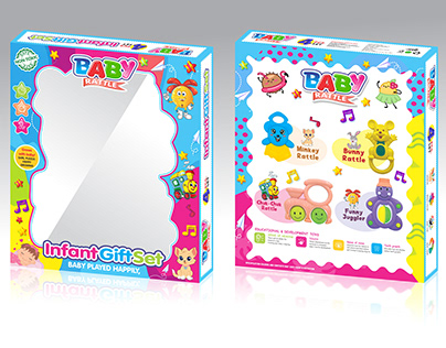 BABY RATTLE SET BOX PACKAGING DESIGN