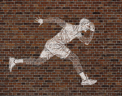 Chalk Drawing on a Brick Wall