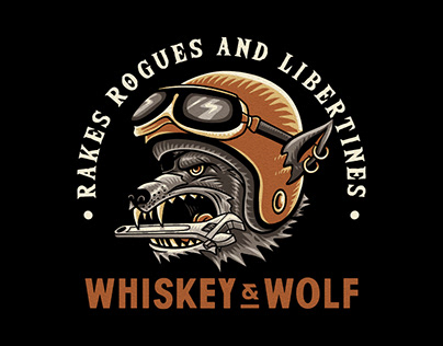 Whiskey and Wolf T-shirt Design