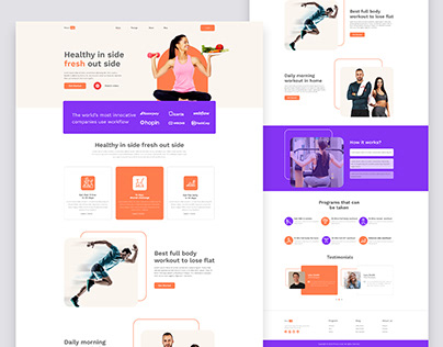 Fitness and Gym landing page website design