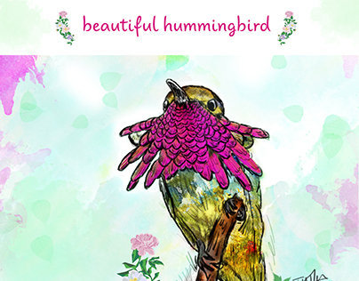 Beautiful hummingbird ( drawing with pen tablet )